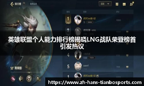 英雄联盟个人能力排行榜揭晓LNG战队荣登榜首引发热议